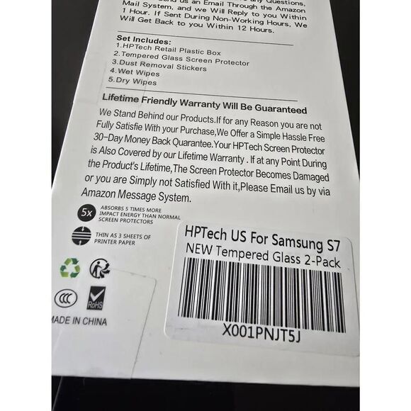 HP Tech Screen Protectors New 2 pack Samsung S7 - Picture 4 of 5